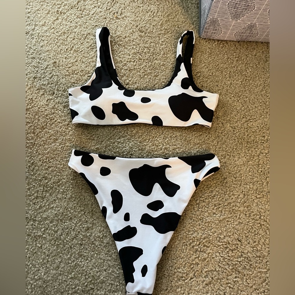 Cow print bikini!
